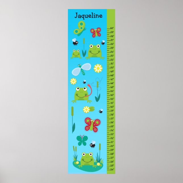 Kids Growth Chart - Frogs and Butterflies (Front)