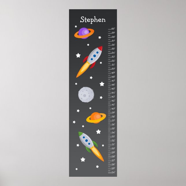 Kids Growth Chart - Rocket Ship (Front)