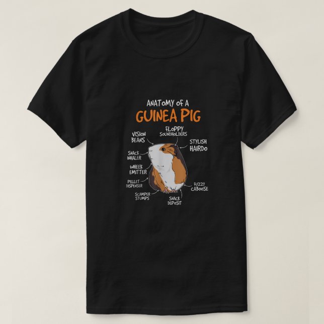 Kids Guinea Pig Gift Cavy Stuff Anatomy Of A Guine T-Shirt (Design Front)