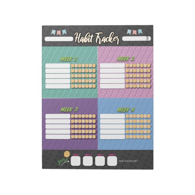 KIDS HABIT TRACKER Notepad (Rotated)