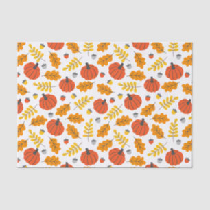 Kids Halloween Autumn Fall Pumpkins Acorns Leaves Tissue Paper