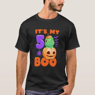 Kids Halloween Birthday 5 Year Old Dinosaur It's M T-Shirt