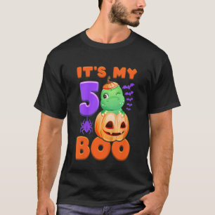 Kids Halloween Birthday 5 Year Old Dinosaur It's T-Shirt