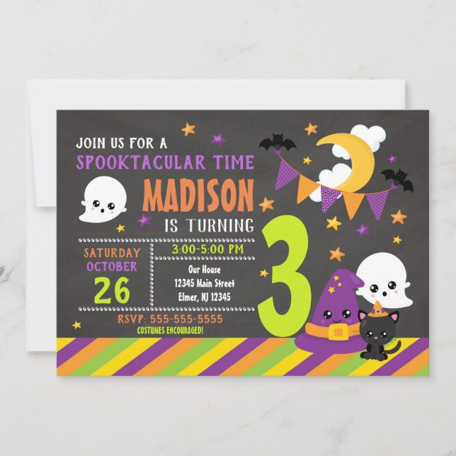 Kids Halloween Birthday Invitation (Front)