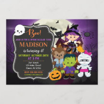 Kids Halloween Birthday Invitation