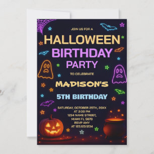 Kids Halloween Birthday Invitation   Boo Bash
