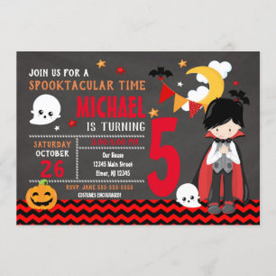 Kids Halloween Birthday Invitation - Vampire Party