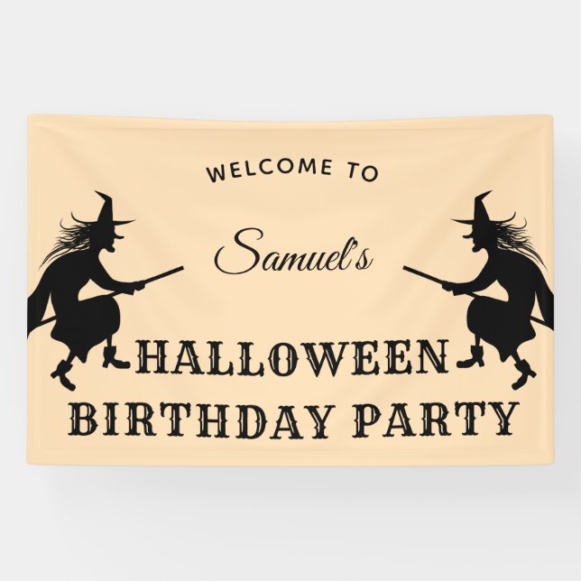 Kids' Halloween Birthday Welcome Banner (Horizontal)
