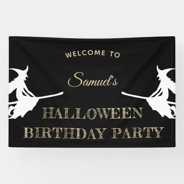Kids' Halloween Birthday Welcome Banner (Horizontal)