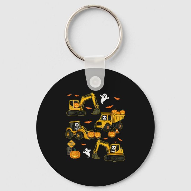 Kids Halloween Construction Trucks Costume Toddler Keychain (Front)