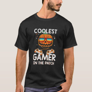 Kids Halloween Coolest Gamer In The Patch Boys Gir T-Shirt