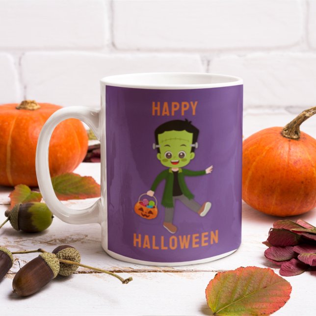 Kids’ Halloween Costume Frankenstein Custom Name Coffee Mug (Creator Uploaded)