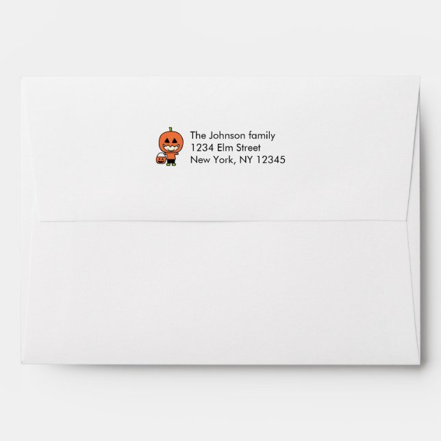 Kids Halloween Costume Matching Pattern Lined Envelopes (Back (Top Flap))