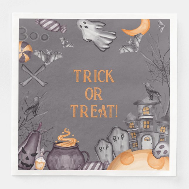 Kids Halloween Costume Party Napkins (Front)