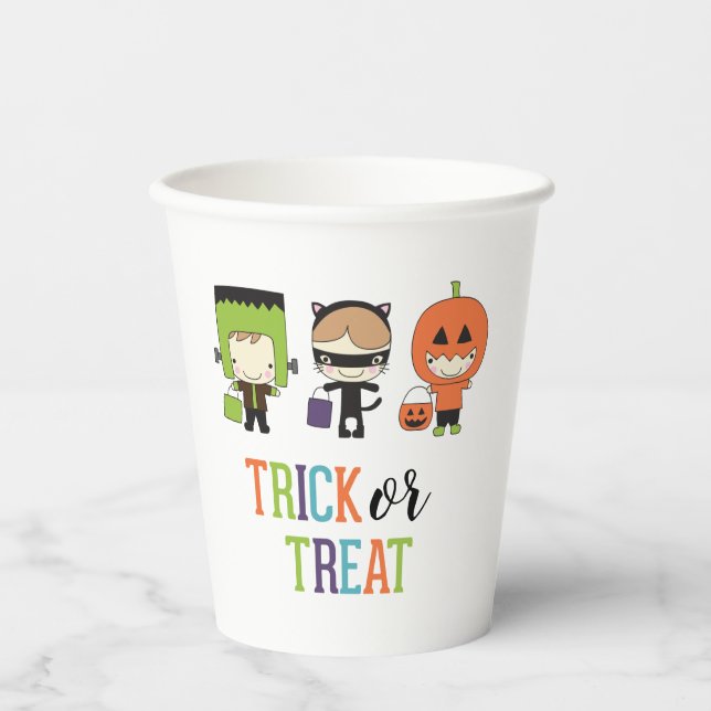 Kids Halloween Costume Party Trick or Treat Paper Cups (Front)