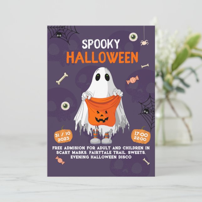 Kids Halloween Cute Costume Party Invitation (Standing Front)