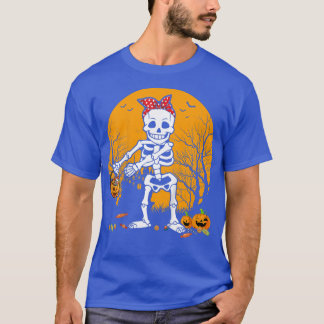 Kids Halloween Dabbing Skeleton Costume Kids Girls T-Shirt