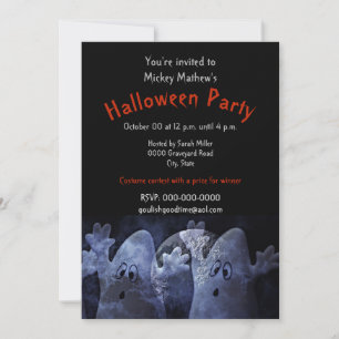 Kids Halloween Ghost Party Invitation