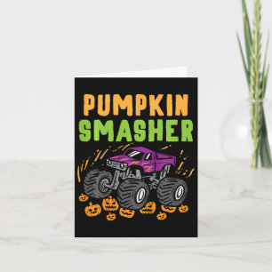 Kids Halloween Monster Truck Pumpkin Smasher Boys Card