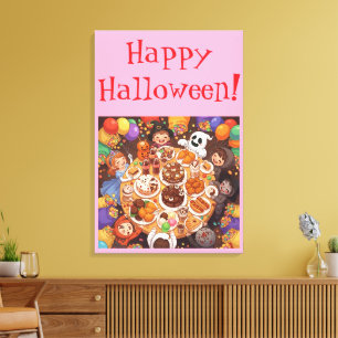 Kid's Halloween Party Canvas Print