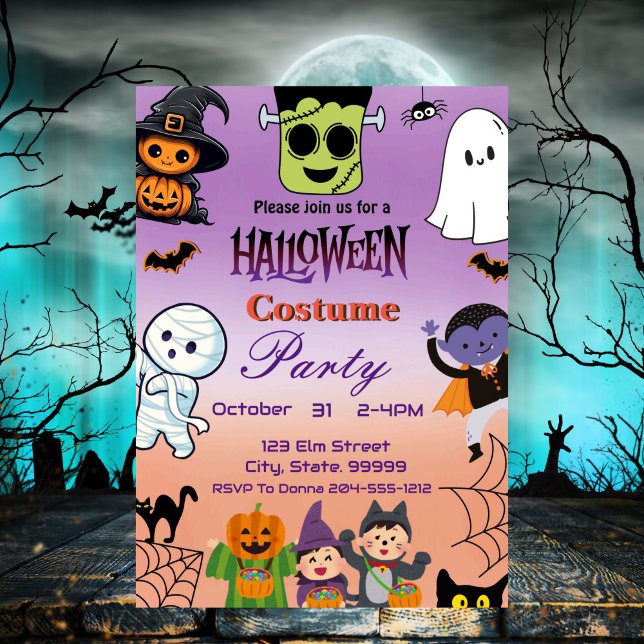  Kids Halloween Party Invitation  (Creator Uploaded)