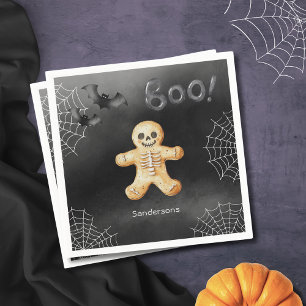 Kids Halloween Party Skeleton Black Paper  Napkin