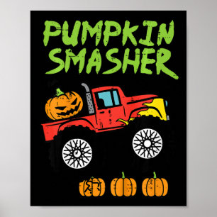 Kids Halloween Pumpkin Smasher Monster Truck Costu Poster