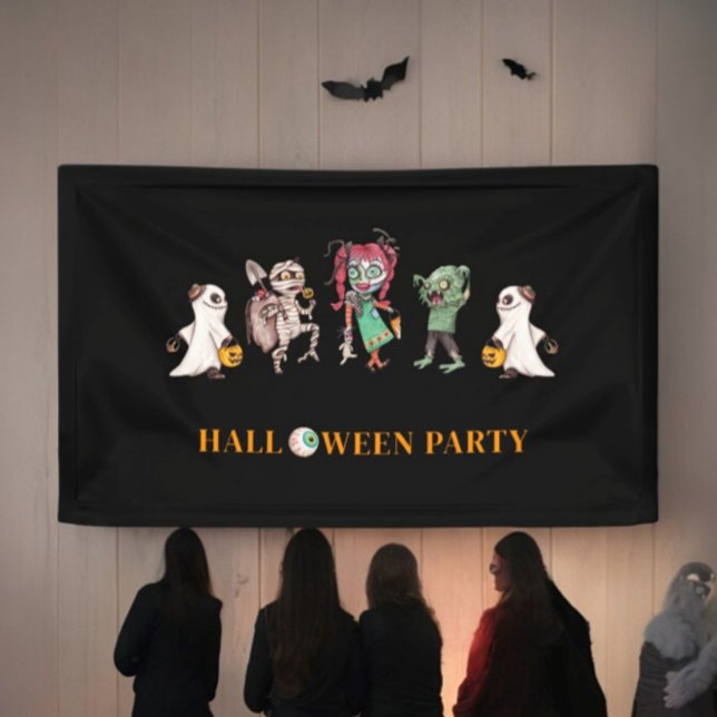 Kids halloween spooky  banner (halloween party banner )