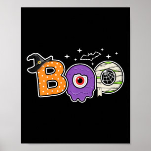 Kids Halloween Spooky Season Pumpkin Toddler Boys Poster