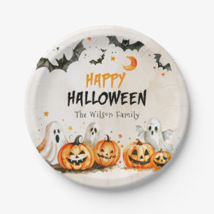Kids Halloween Trick or Treat Birthday Paper Plate