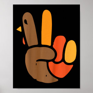 Kids Hand Peace Sign Thanksgiving Day Cool Symbol 