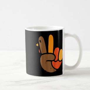Kids Hand Peace Sign Thanksgiving Day Cool Symbol Coffee Mug