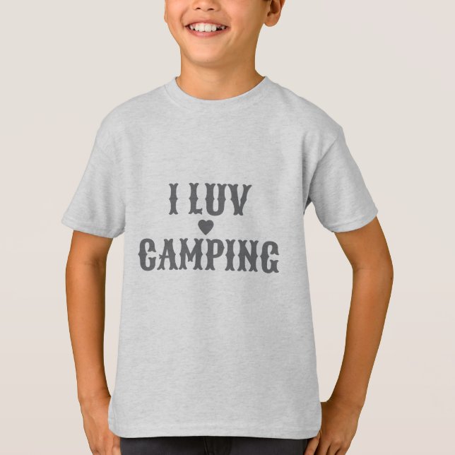Kids Hanes T-Shirt I Luv Camping (Front)