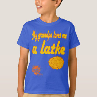 Kids' Hanukkah Shirt - "Grandpa loves me a latke"