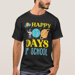 Kids Happy 100 Days Of School Astronaut Planets 10 T-Shirt