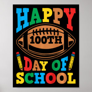 Kids Happy 100th Day Of School Boys 100 Days Of Sc Poster