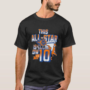 Kids Happy 10th Birthday Basketball Party 10 Year T-Shirt