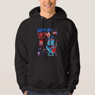 Kids Happy 4th Of July T-Rex Dino Dinosaur Baby To Hoodie