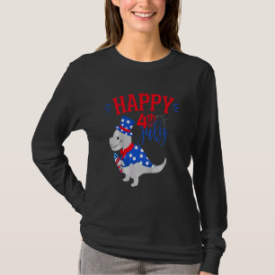 Kids Happy 4th Of July Toddler T-Rex Dinosaur Dino T-Shirt