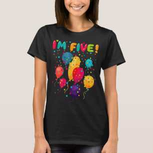 Kids happy 5 fifth birthday party balloons T-Shirt