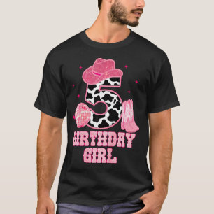 Kids Happy 5Th Birthday Girl Outfit Rodeo Western  T-Shirt