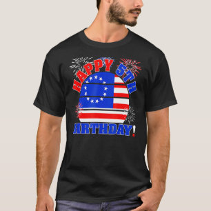 Kids Happy 5th Birthday On 4th Of July Vintage 13 T-Shirt