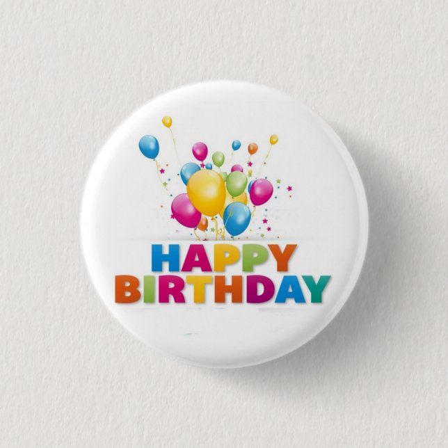 *****KID'S HAPPY BIRTHDAY BADGE***** 1 INCH ROUND BUTTON (Front)