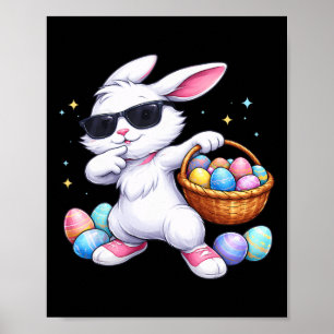 Kids Happy Bunny Dabbing Easter Kid Boys Girls Tod Poster