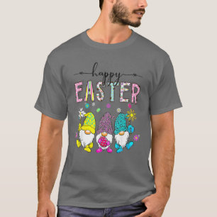 Kids Happy Easter Day Three Gnomes Bunny Egg Boys T-Shirt