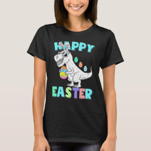 Kids Happy Easter T Rex Dino Bunny Ears Funny Egg  T-Shirt