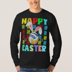 Kids Happy Easter Volleyball Bunny Ears  Egg Boys  T-Shirt