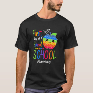 Kids Happy First Day Of School Lunch Lady Pop It T-Shirt