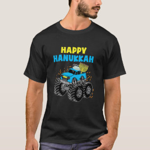 Kids Happy Hanukkah Monster Truck Jew Kids Toddler T-Shirt