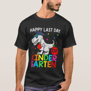 Kids Happy Last Day Of Kindergarten T Rex Dinosaur T-Shirt